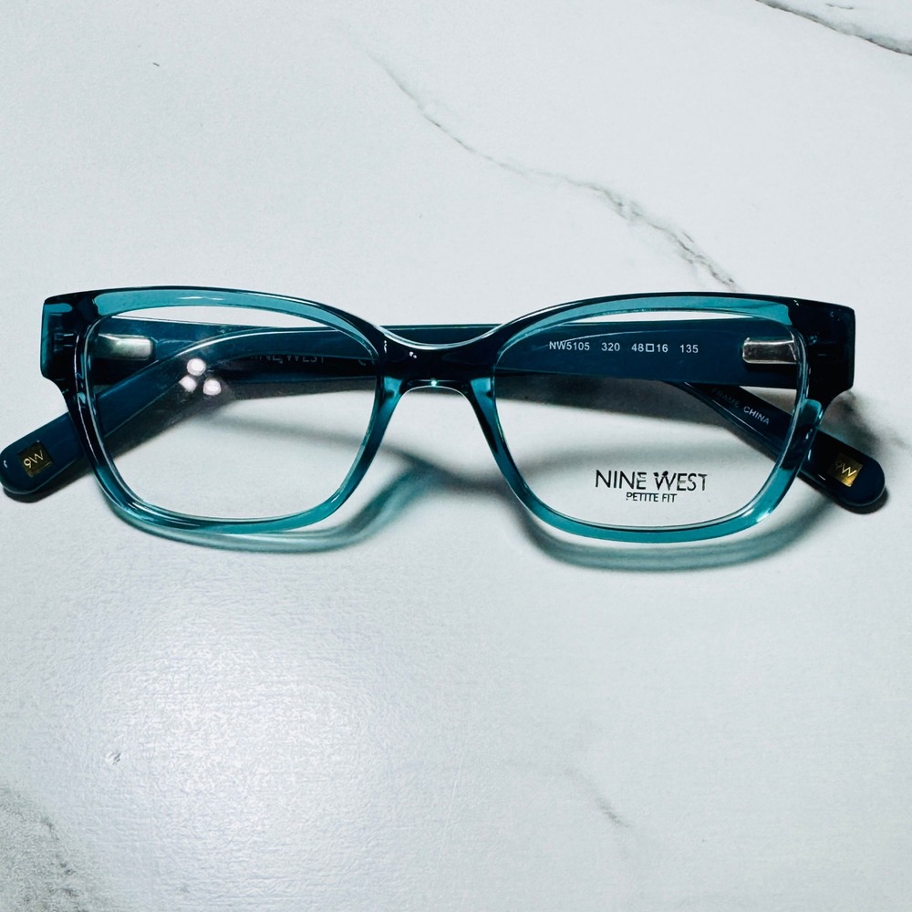 Nine West NW5105 320 Teal Blue Rectangular Eyeglasses Frame Petite Fit 48-16-135